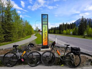 canmore legacy bike trail sign