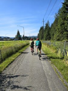 biking to mendenhall glacier