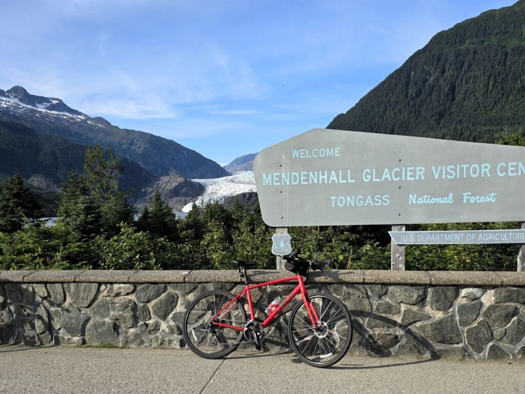 bike to mendenhall glacier visitor center