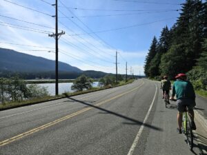 street biking to mendenhall glacier