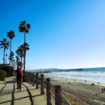 Cycling up to Mission Beach and Crystal Pier