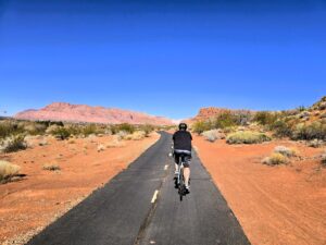 biking through snow canyon state park utah